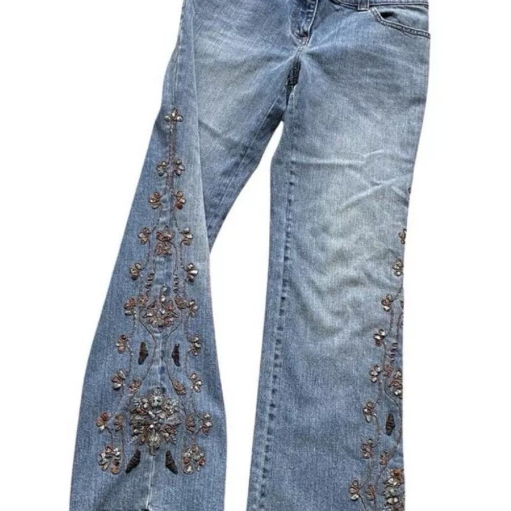 Vintage INC International Concepts Crystal Beaded Fairy Gemstone Jeans 8